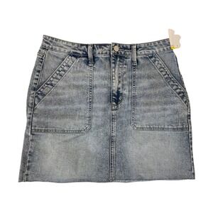 Edited by Remi Bader Light Wash Denim Utility Mini Skirt Women's Size 8 NWT